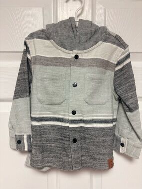 Little Bipsy Striped Button Up Jacket